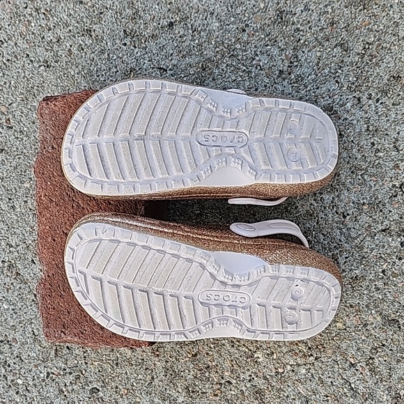 Crocs Light Rose Gold Glitter Sparkle Lined - Picture 9 of 11